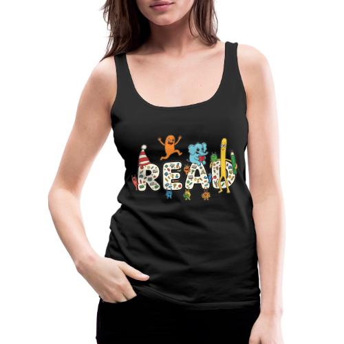 Whimsical READ Kids Cartoon - Women's Premium Tank Top