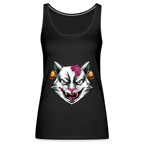Horror Mashups: Zombie Stein Cat T-Shirt - Women's Premium Tank Top