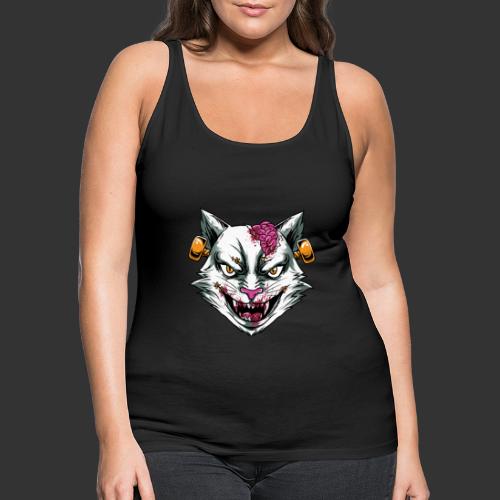 Horror Mashups: Zombie Stein Cat T-Shirt - Women's Premium Tank Top
