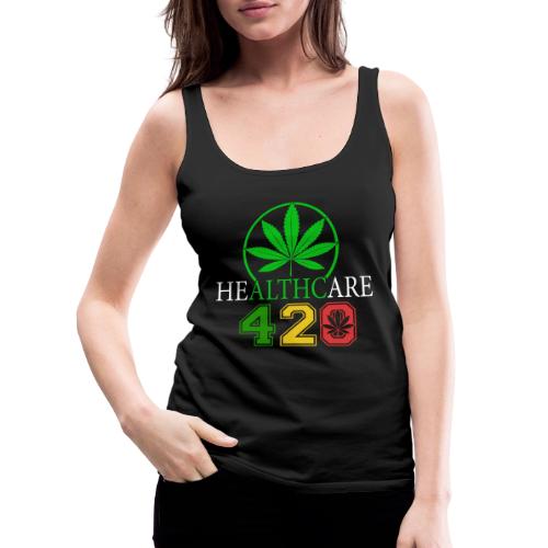 Silly 420 Healthy Herb Weed Marijuana Design - Women's Premium Tank Top