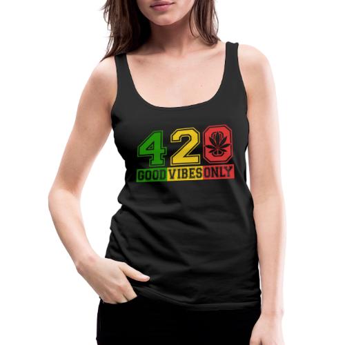 Witty 420 GoodVibes Herb Weed Marijuana Design - Women's Premium Tank Top