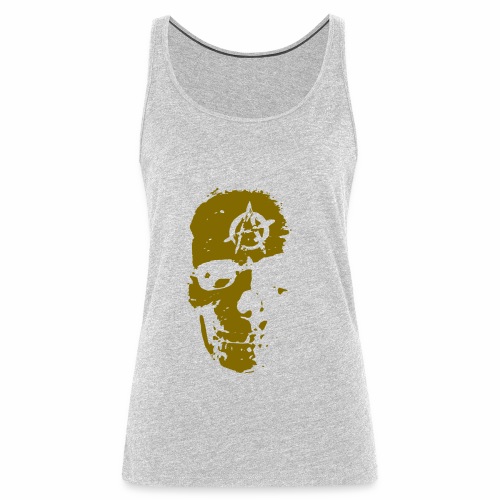 Anarchy Skull Gold Grunge Splatter Dots Gift Ideas - Women's Premium Tank Top