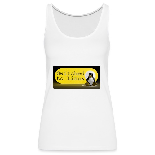 Switched To Linux Logo and White Text - Women's Premium Tank Top