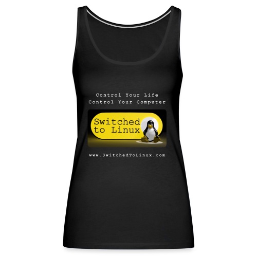 Switched To Linux Logo and White Text - Women's Premium Tank Top