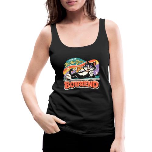 Sassy Cat Pride Pizza Retro Comic - Women's Premium Tank Top