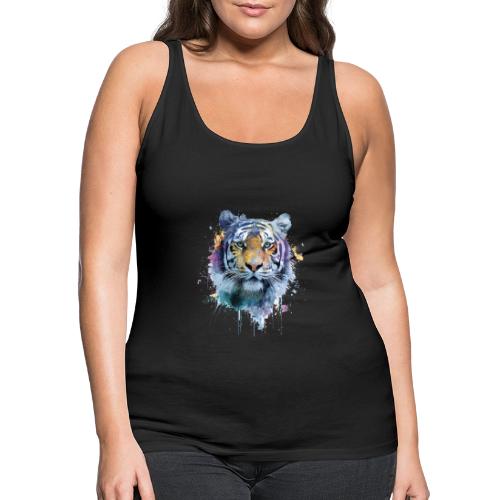 Splash-Art Tiger Face - Women's Premium Tank Top
