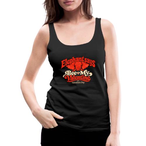 Retro Elephant Bee My Valentine Cute Couple - Women's Premium Tank Top