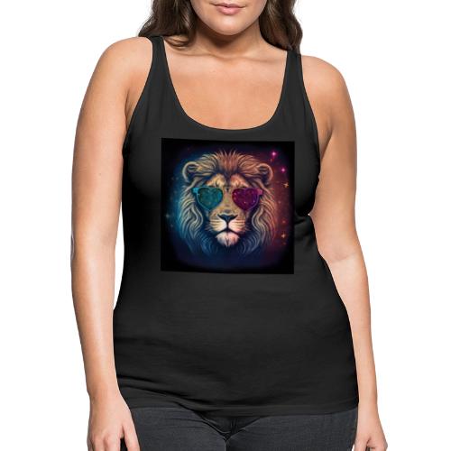 Jesus Lion of Judah wearing love glasses - Women's Premium Tank Top