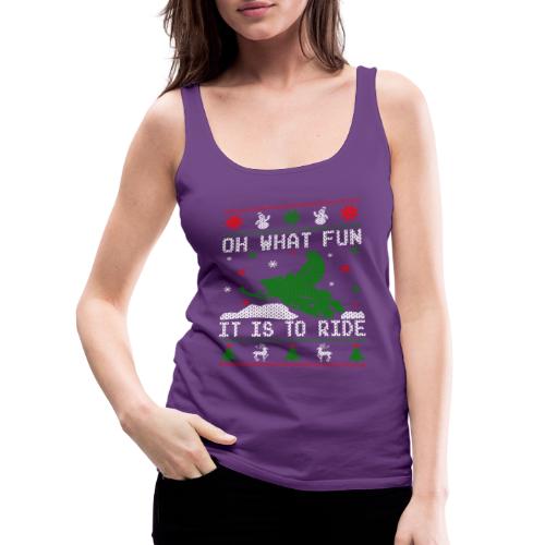 Oh What Fun Snowmobile Ugly Sweater style - Women's Premium Tank Top