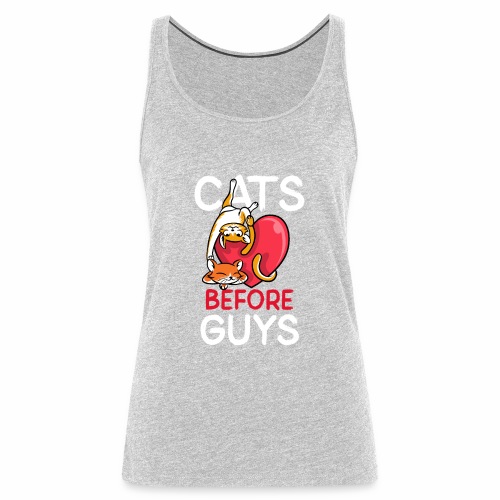 two cats before guys heart anti valentines day - Women's Premium Tank Top