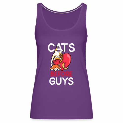 two cats before guys heart anti valentines day - Women's Premium Tank Top