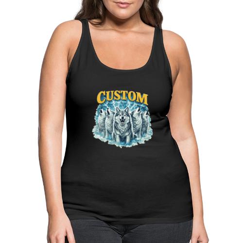 Custom Wolf Pack Howling Moon Vintage Wilderness - Women's Premium Tank Top