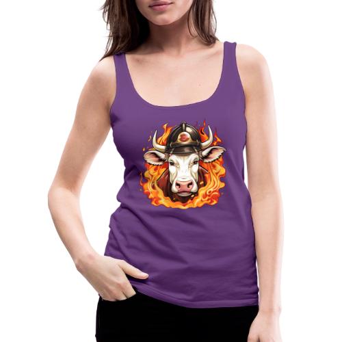 Firefighter cow - Women's Premium Tank Top