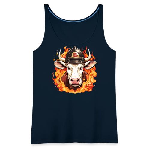 Firefighter cow - Women's Premium Tank Top