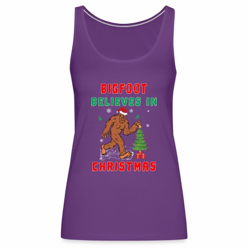 Bigfoot Believes in Christmas funny Squatchy Beast - Women's Premium Tank Top