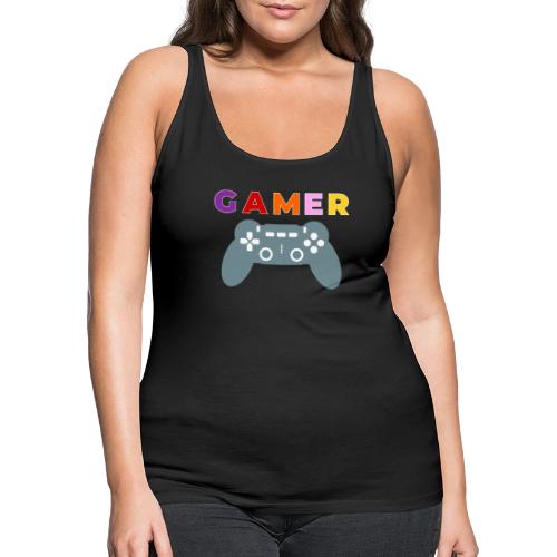 Colorful Gamer Controller Graphic - Women's Premium Tank Top