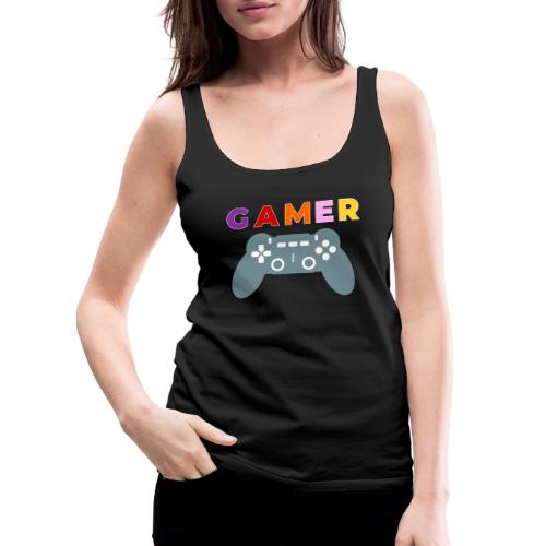 Colorful Gamer Controller Graphic - Women's Premium Tank Top