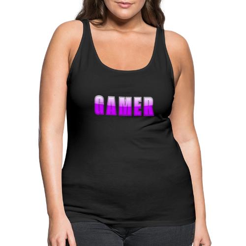 Gamer Purple Glossy Collegiate Design - Women's Premium Tank Top