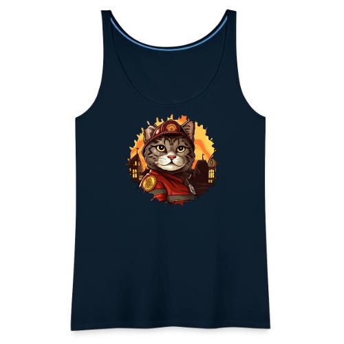 Firefighter cat - Women's Premium Tank Top