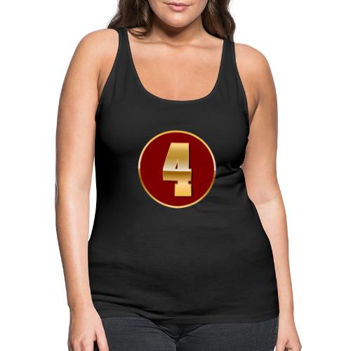 Number 4 in Gold Varsity Font - Women's Premium Tank Top