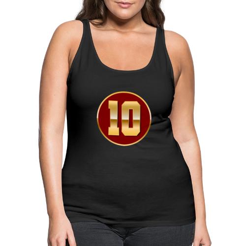 Number 10 in Gold Varsity Font - Women's Premium Tank Top