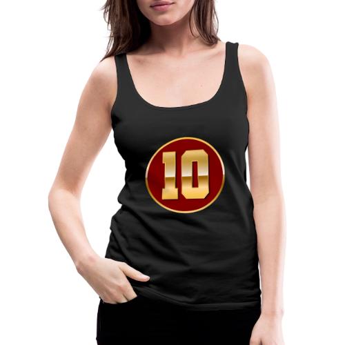Number 10 in Gold Varsity Font - Women's Premium Tank Top
