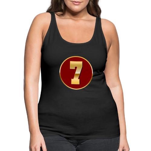 Number 7 in Gold Varsity Font - Women's Premium Tank Top