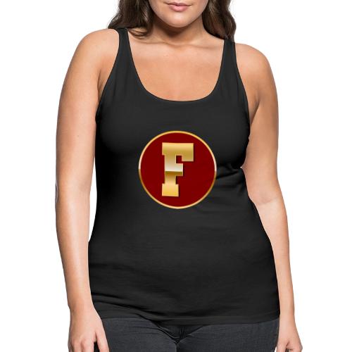 Letter F – Capital Varsity Alphabet Monogram - Women's Premium Tank Top