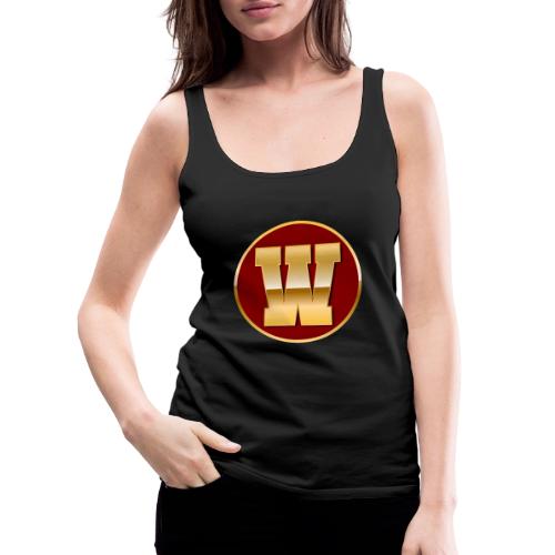 Letter W – Capital Varsity Alphabet Monogram - Women's Premium Tank Top