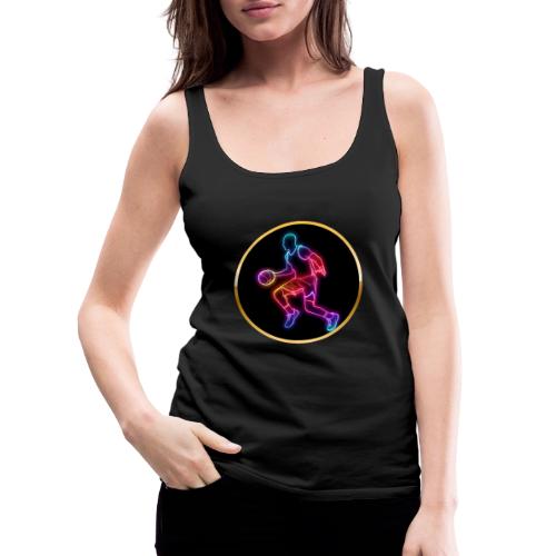 Basketball: Neon Dribble Pulse - Women's Premium Tank Top
