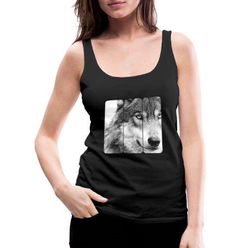 Wolf Face Triptych: Silent Alpha - Women's Premium Tank Top