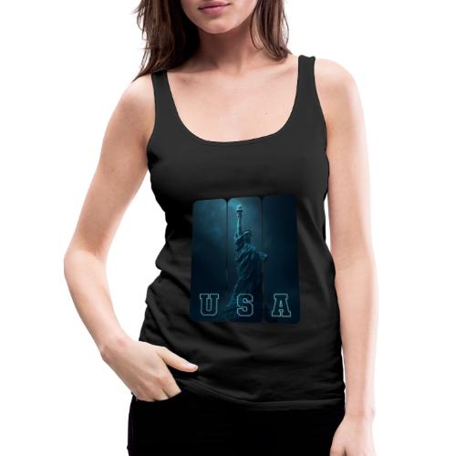 Neon Liberty USA Triptych - Women's Premium Tank Top