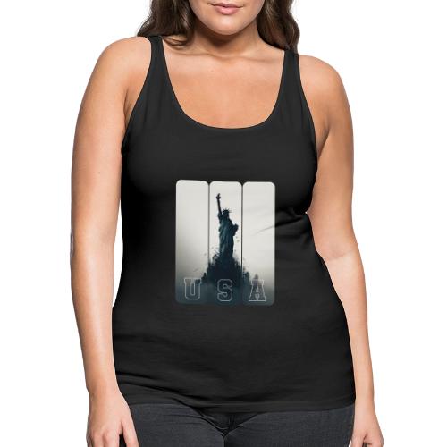 USA: Liberty Rising Over Manhattan - Women's Premium Tank Top