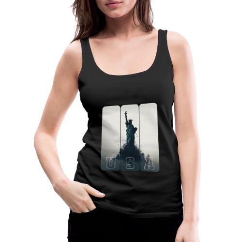 USA: Liberty Rising Over Manhattan - Women's Premium Tank Top
