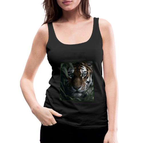Tiger Jungle Eyes Wildlife Design - Women's Premium Tank Top