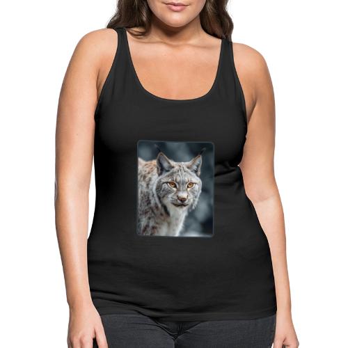 Lynx Portrait Piercing Eyes Design - Women's Premium Tank Top