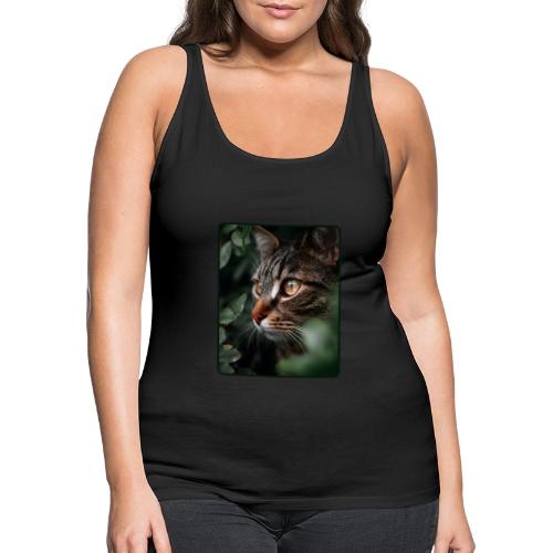 Tabby Cat Jungle Eyes Design - Women's Premium Tank Top