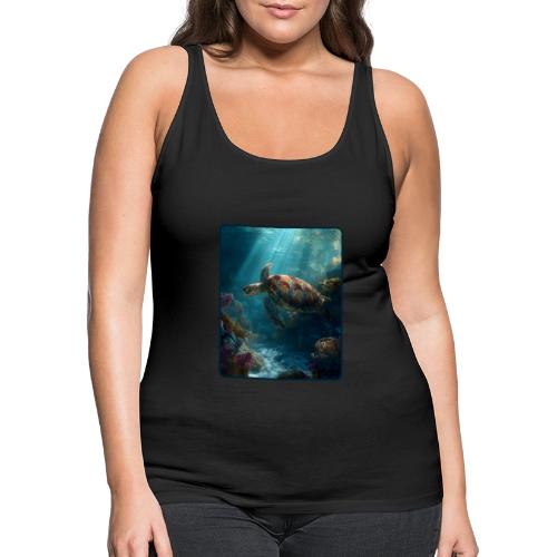 Sea Turtle Coral Reef Design - Women's Premium Tank Top