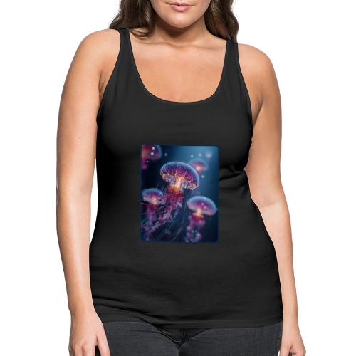 Glowing Jellyfish Deep Sea Design - Women's Premium Tank Top