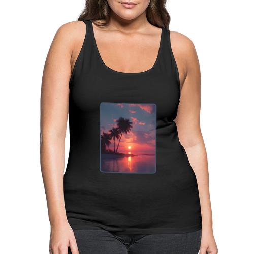 Tropical Sunset Ocean Reflection Design - Women's Premium Tank Top