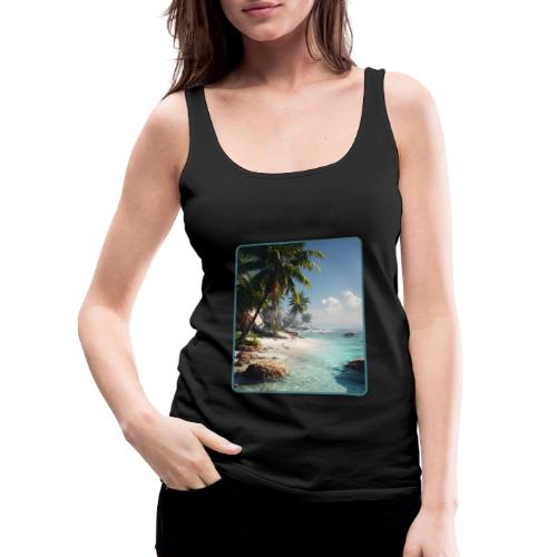 Tropical Beach Paradise Palm Design - Women's Premium Tank Top
