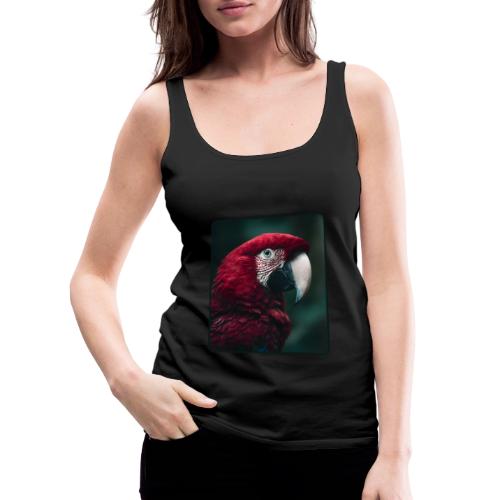 Red Green Macaw Bird Portrait Design - Women's Premium Tank Top