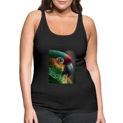 Colorful Parrot Close-Up Design - Women's Premium Tank Top