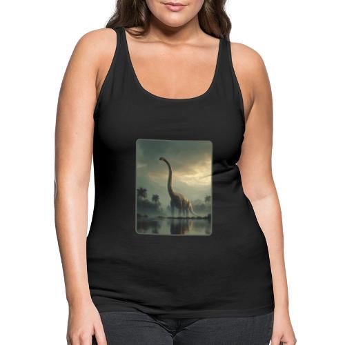 Brachiosaurus Misty Lake Design - Women's Premium Tank Top
