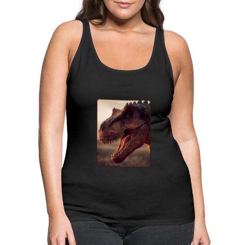 T Rex Roaring Close-Up Design - Women's Premium Tank Top