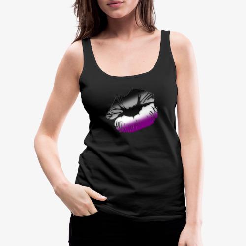 Asexual Pride Big Kissing Lips - Women's Premium Tank Top