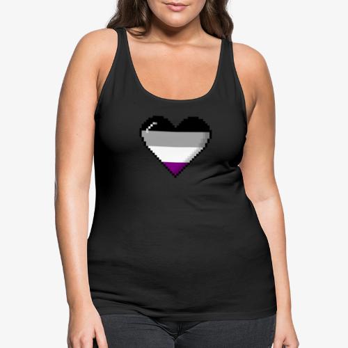Asexual Pride 8Bit Pixel Heart - Women's Premium Tank Top