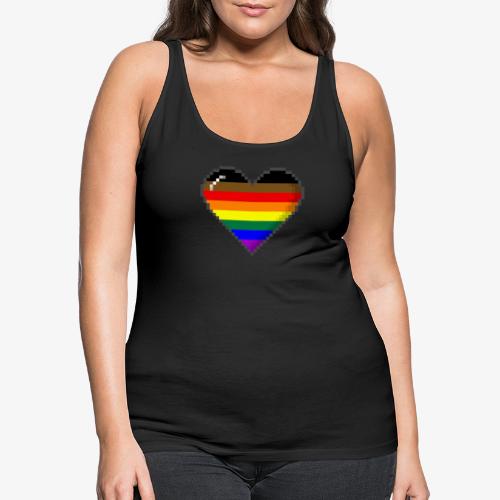 Philly LGBTQ Pride 8Bit Pixel Heart - Women's Premium Tank Top