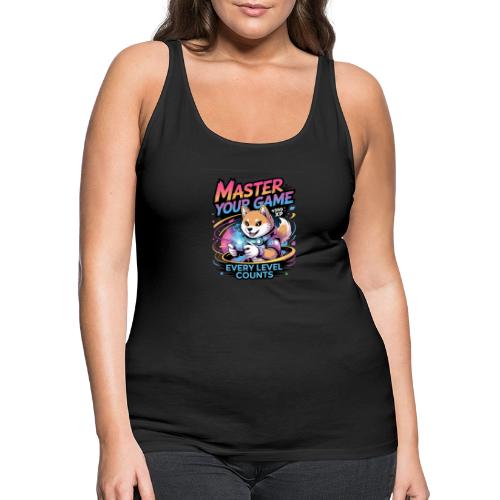 Cute Gamer Shiba Inu Level Up - Women's Premium Tank Top