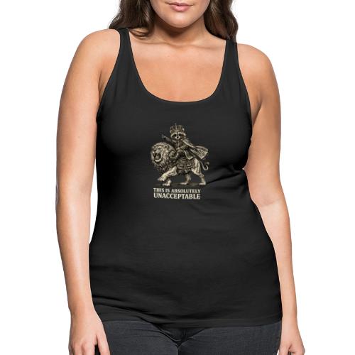 Funny Raccoon King Riding Lion Vintage Meme Art - Women's Premium Tank Top